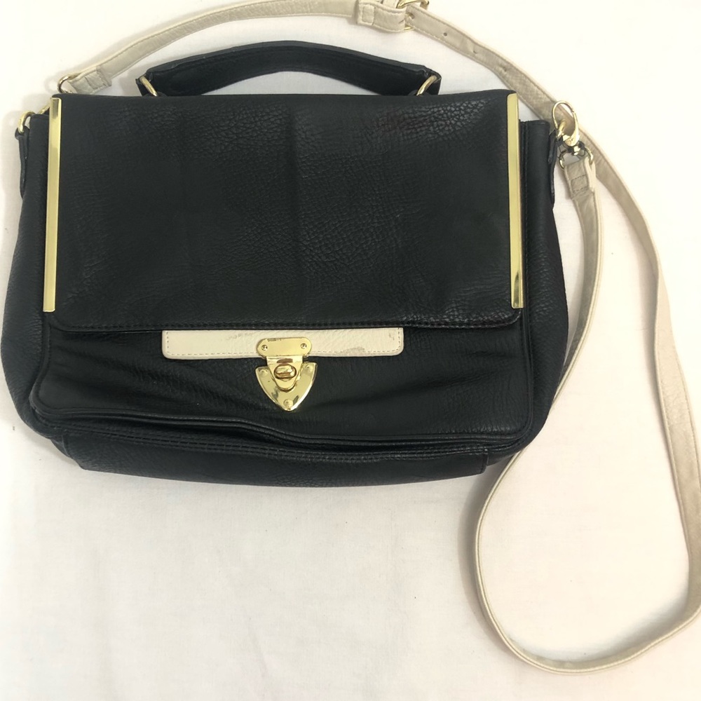 *Olivia + Joy Black Crossbody Satchel Bag Purse Gem